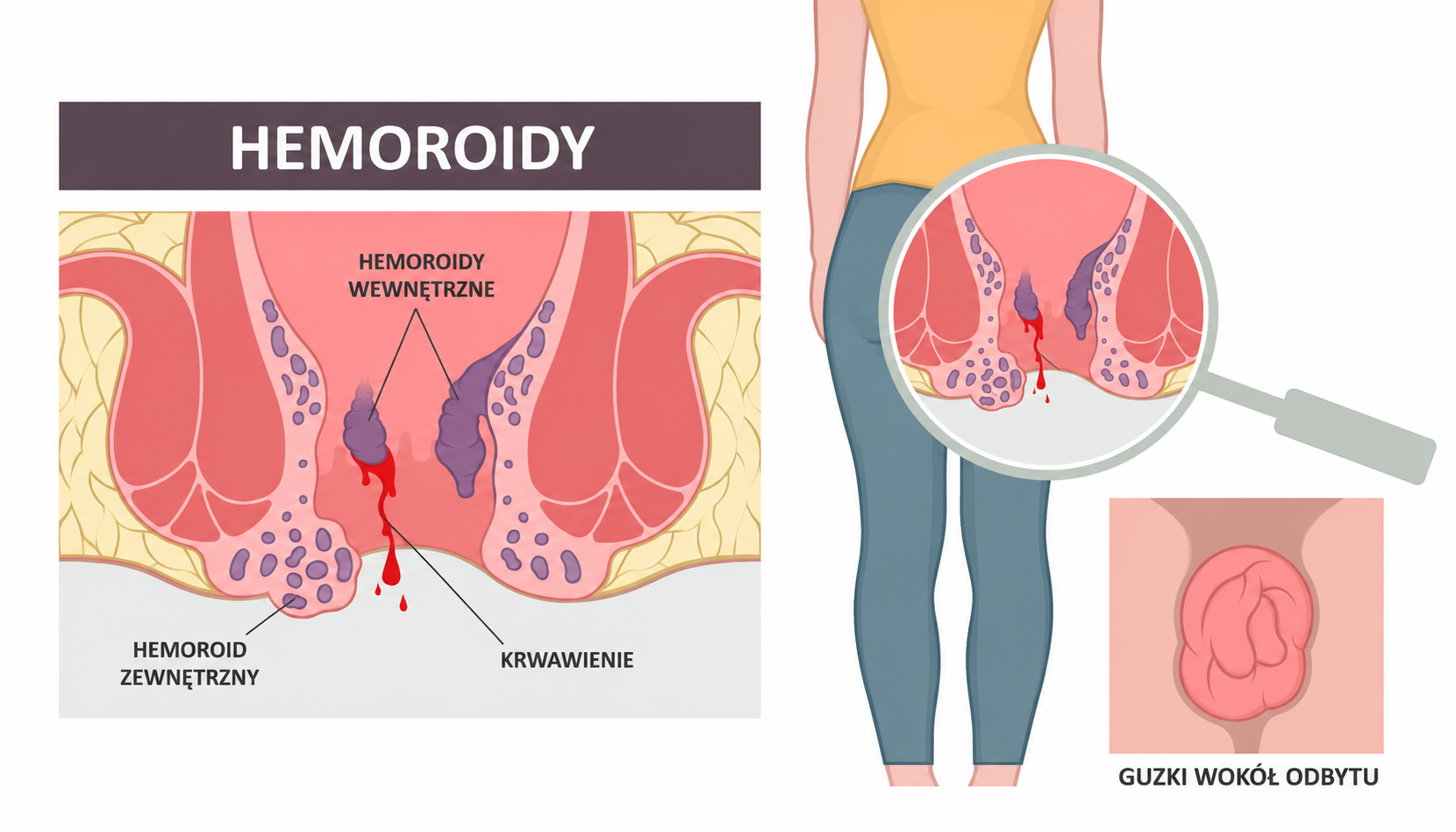 Infografika medyczna_ hemoroidy i krwawienie